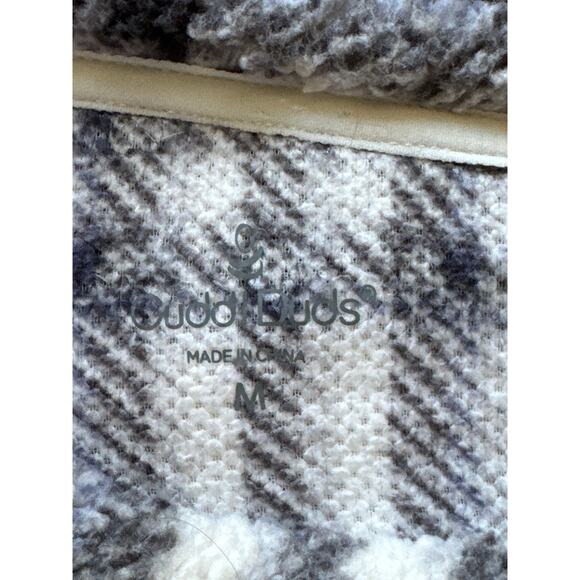 Cuddl Duds Teddy Bear Plaid Sherpa Fleece Sweatshirt M Cozy Cabincore Camping - Picture 6 of 10